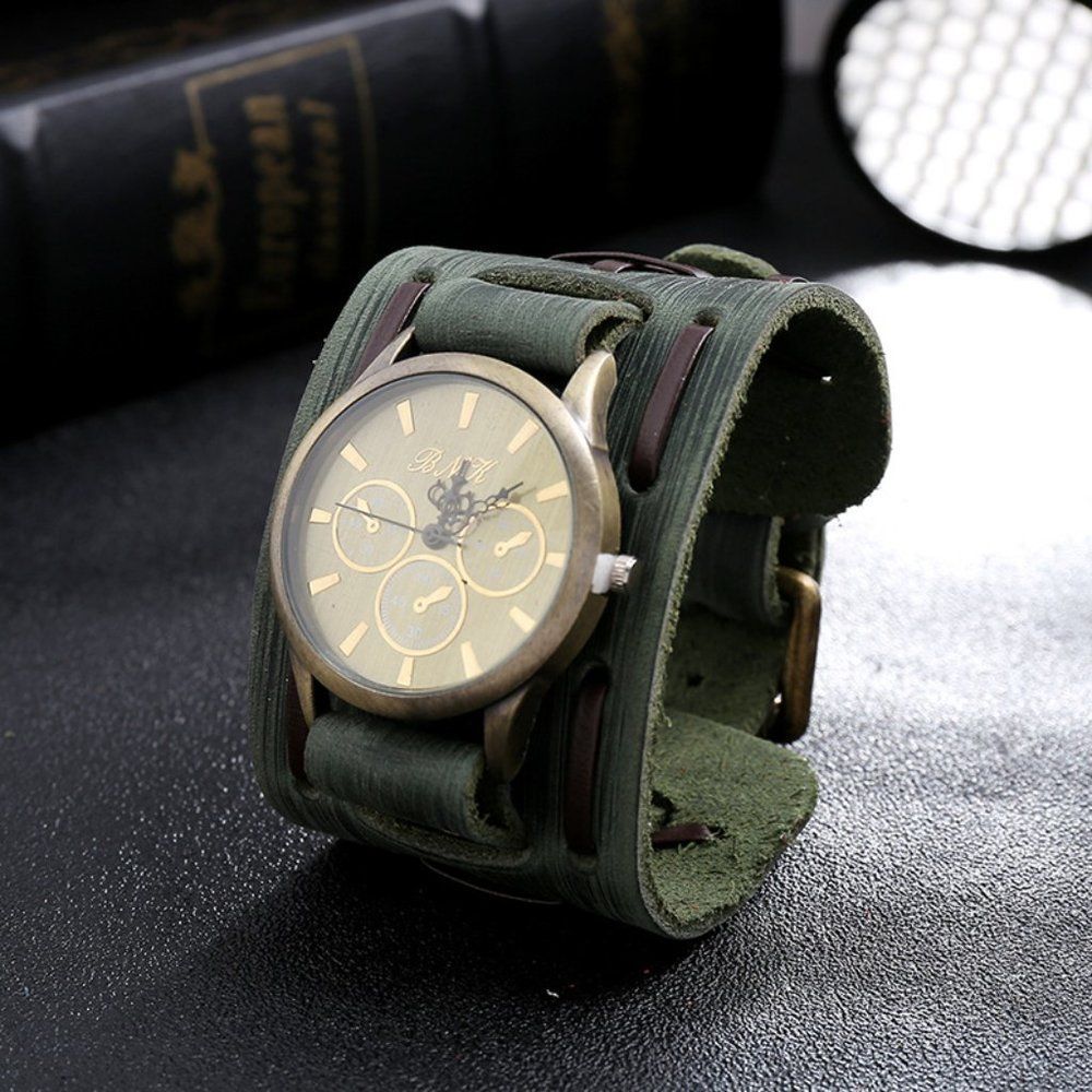 ✨✨BRAND NEW Punk Style Vintage Leather Men's Watch - Picture 6 of 6